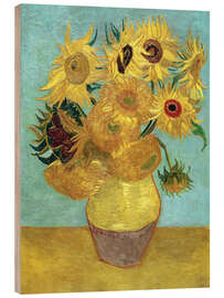 Wood print Sunflowers - Vincent van Gogh