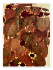 Wall art print Sunflowers II - Egon Schiele
