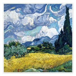 Wall art print Wheat field with cypresses - Vincent van Gogh