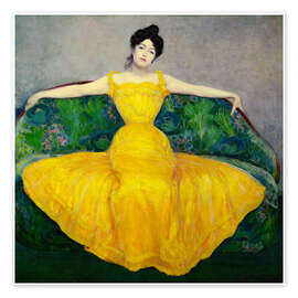 Wall art print Lady in a yellow dress - Maximilian Kurzweil