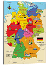 Aluminium print German states for children (German) - Fluffy Feelings