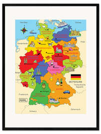 Framed art print German states for children (German) - Fluffy Feelings
