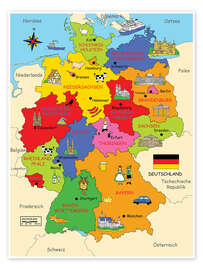 Poster German states for children (German) - Fluffy Feelings