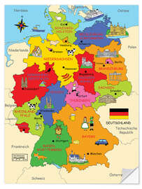 Wall sticker German states for children (German) - Fluffy Feelings