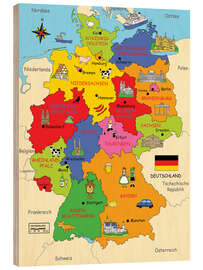 Wood print German states for children (German) - Fluffy Feelings