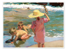 Wall art print Children on the Seashore - Joaquín Sorolla y Bastida