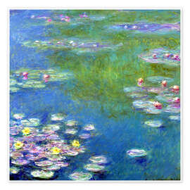 Wall art print Nymphéas, 1908 - Claude Monet