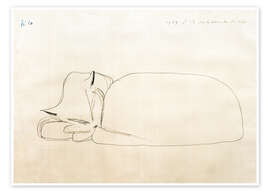 Wall art print Slumbering cat - Paul Klee