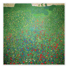 Wall art print Field of poppies - Gustav Klimt
