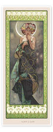Wall art print The Moon and the Stars - The Moon (Clair de lune) - Alfons Mucha
