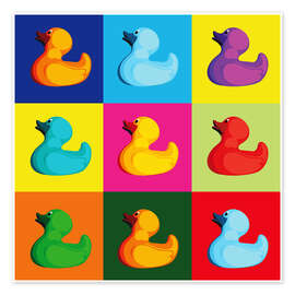 Wall art print Pop art duck - coico
