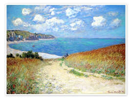 Wall art print Path in the Wheat Fields at Pourville - Claude Monet