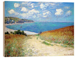 Wood print Path in the Wheat Fields at Pourville - Claude Monet