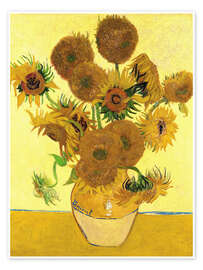 Wall art print Vase with Fifteen Sunflowers - Vincent van Gogh