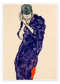 Wall art print Young Man In Purple Robe With Clasped Hands - Egon Schiele