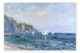 Wall art print Rocks and sailing boats in Pourville - Claude Monet
