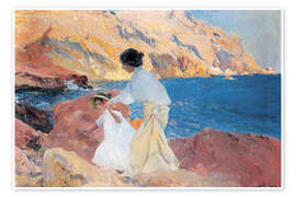 Wall art print Clotilde and Elena on the Rocks at Jávea - Joaquín Sorolla y Bastida