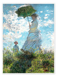 Wall art print Woman with a parasol - Madame Monet and her son - Claude Monet