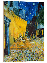 Wood print Terrace of a Café at Night (Place du Forum) - Vincent van Gogh