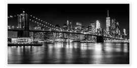 Poster Night Skylines of New York I - Melanie Viola