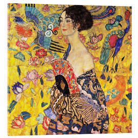 Acrylic print Lady with Fan - Gustav Klimt