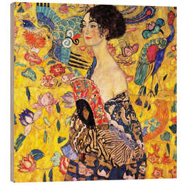 Wood print Lady with Fan - Gustav Klimt