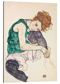 Aluminium print Seated Woman with Bent Knee - Egon Schiele
