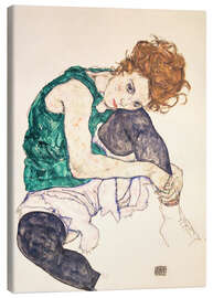 Canvas print Seated Woman with Bent Knee - Egon Schiele