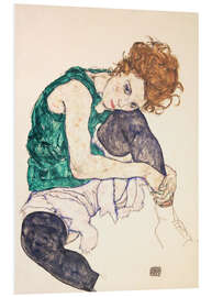 Foam board print Seated Woman with Bent Knee - Egon Schiele