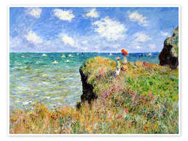 Wall art print Clifftop walk at Pourville - Claude Monet