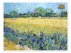 Wall art print View of Arles with irises in the foreground - Vincent van Gogh