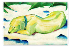 Wall art print Dog lying in the snow - Franz Marc