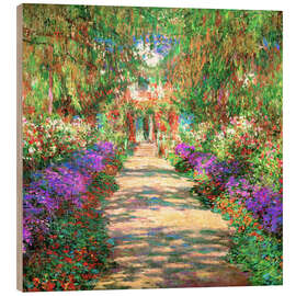 Wood print A Pathway in Monet's Garden - Claude Monet