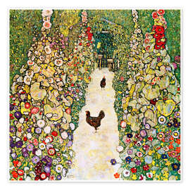 Wall art print Garden Path with Chickens - Gustav Klimt