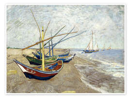 Wall art print Fishing boats on the beach, Saintes-Marie-de-la-Mer - Vincent van Gogh