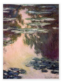 Wall art print Waterlilies with Weeping Willows - Claude Monet