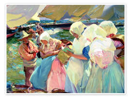Wall art print Fisherwomen on the Beach - Joaquín Sorolla y Bastida