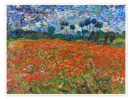 Wall art print Field of poppies, Auvers-sur-Oise - Vincent van Gogh