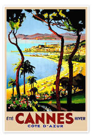 Wall art print Cannes, Côte d'Azur (French) - Vintage Travel Collection