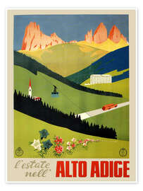 Wall art print Alto Adige vintage newspaper, South Tyrol, Italy - Vintage Travel Collection