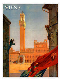 Wall art print Siena in Tuscany, Italy - Vintage Travel Collection