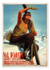 Wall art print Val d'Aosta - Vintage Ski Collection