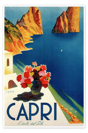 Wall art print Summer Island of Capri (Italian) - Vintage Travel Collection
