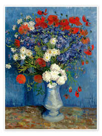 Wall art print Vase with Cornflowers and Poppies - Vincent van Gogh