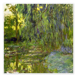 Wall art print Weeping Willow, The lily pond in Giverny - Claude Monet