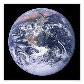 Wall art print Earth view from Apollo 17 moon mission - NASA