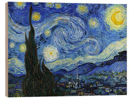 Wood print Starry Night - Vincent van Gogh