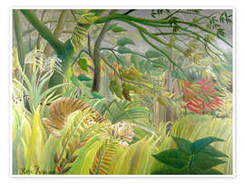 Wall art print Tiger in a tropical storm - Henri Rousseau