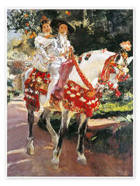Wall art print Portraits of Elena and Maria with Old-fashioned Valencian Costumes - Joaquín Sorolla y Bastida