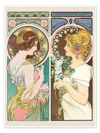Wall art print Primrose &amp; Feather - Alfons Mucha